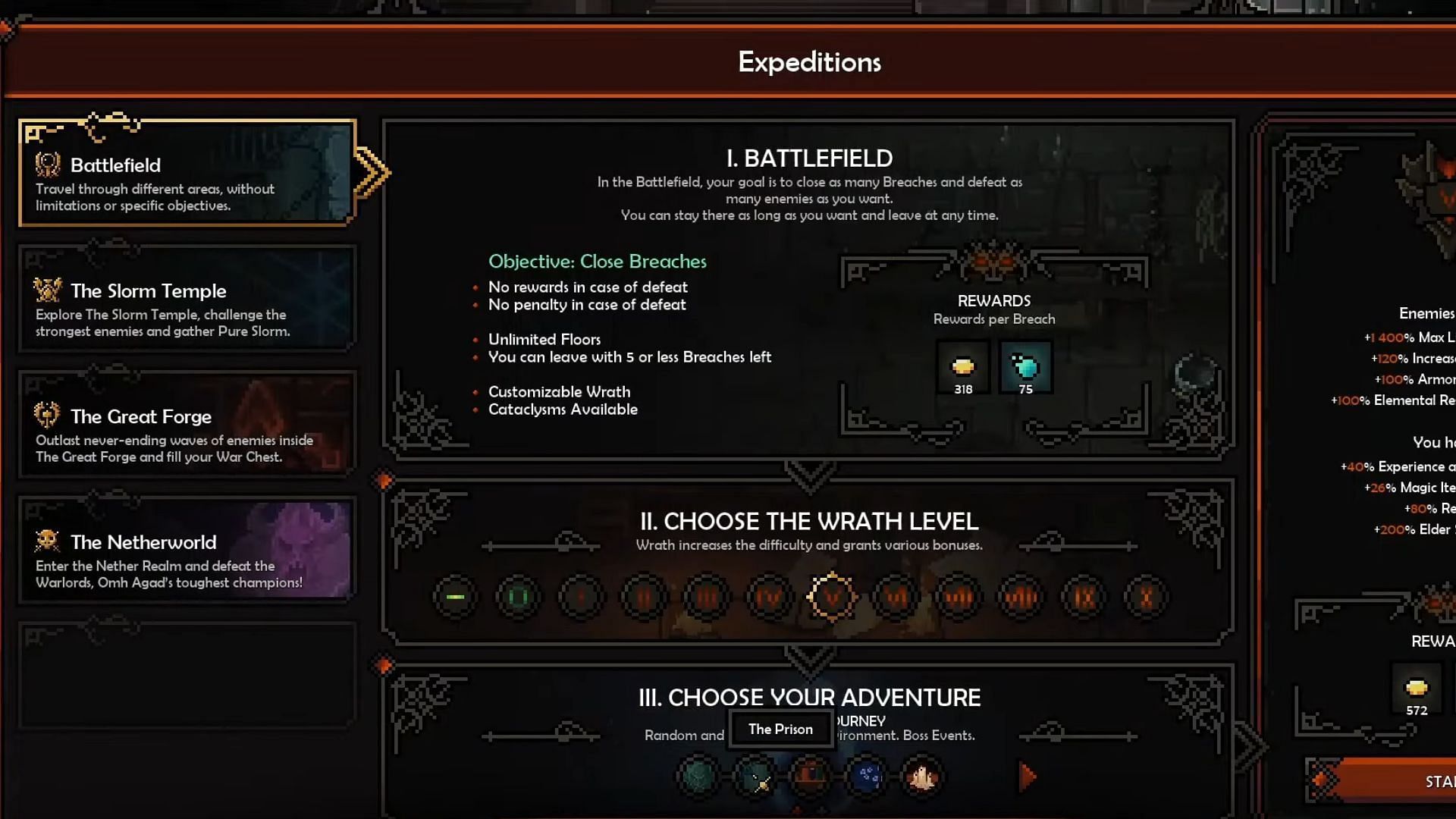Endgame activities in The Slormancer (Image via Slormite Studios)